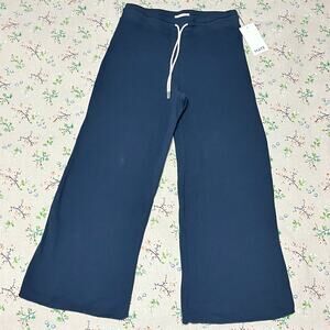 MATE the Label Organic Thermal Wide Leg Pant Blue Small Organic Cotton Lounge